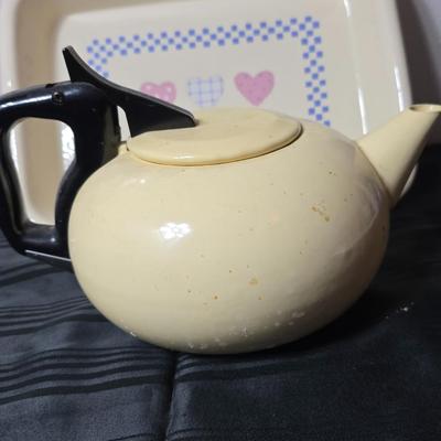 Tea time for two - Mugs - Metal tea kettle - heart candles - HMK Auntie EM Collection cake pan with matching Trivet and more!