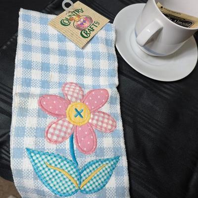 Tea time for two - Mugs - Metal tea kettle - heart candles - HMK Auntie EM Collection cake pan with matching Trivet and more!