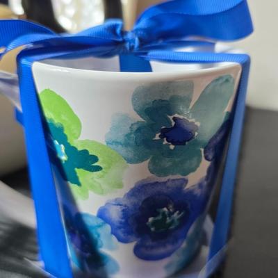 Tea time for two - Mugs - Metal tea kettle - heart candles - HMK Auntie EM Collection cake pan with matching Trivet and more!