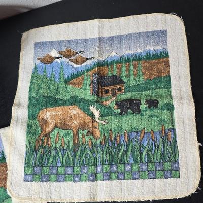 Rachael Ray Enameled Cast Iron Dutch Oven 5-quart capacity pot with Moose themed Wildlife dish towel set