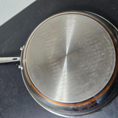 Nice Emeril three-piece pot & pan set, Wear-ever Aluminum pan with lid and a new Kitchen dish towel set