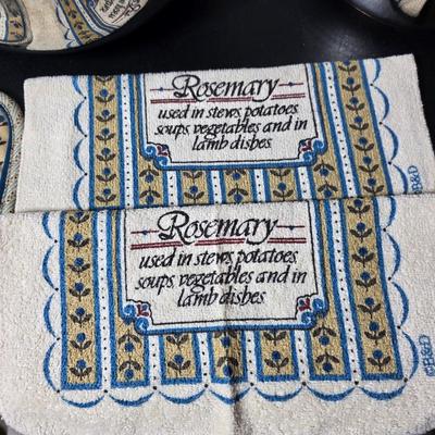 Nice Emeril three-piece pot & pan set, Wear-ever Aluminum pan with lid and a new Kitchen dish towel set