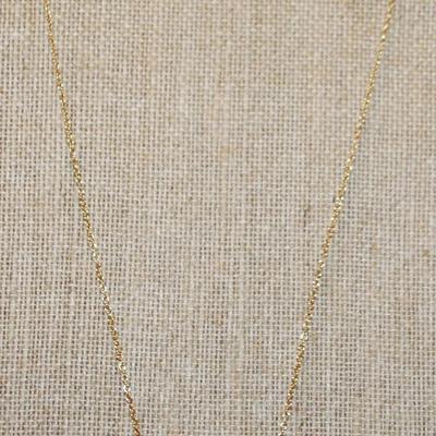 Gold Tone "White Pearls & Tulip" PENDANT (1" x ½") on a Gold Tone Necklace Chain 16" L
