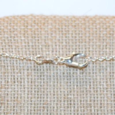 VINTAGE Style Double Square Block PENDANT (1" x 1") on a Silver Tone Necklace Chain 18" L