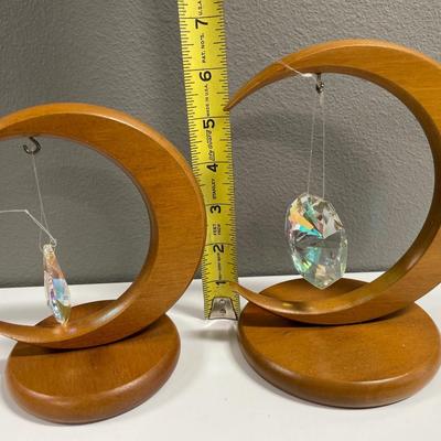 Wood moon crystal/ornament holders
