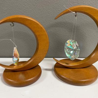 Wood moon crystal/ornament holders