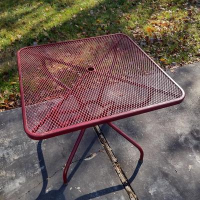 Vintage Wrought Metal Mesh Top Patio Table Choice A