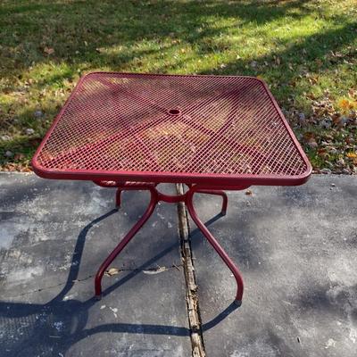 Vintage Wrought Metal Mesh Top Patio Table Choice A