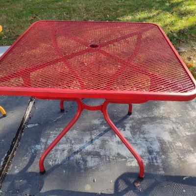 Vintage Wrought Metal Mesh Top Patio Table Choice B