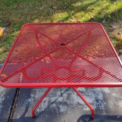 Vintage Wrought Metal Mesh Top Patio Table Choice B