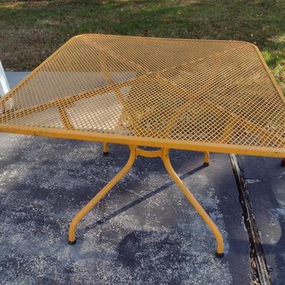 Vintage Wrought Metal Mesh Top Patio Table Choice C