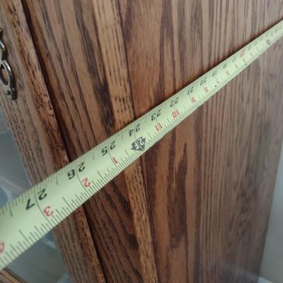 Oak Finish Display Cabinet with Right-Hand Glass Door (No Contents)