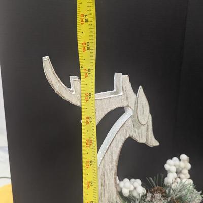 Wood Pine Christmas Deer Silhouettes & Pine Tree Wall Decor