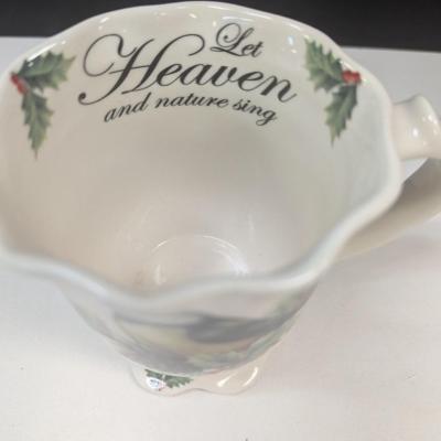 4 - Cracker Barrel Holiday Garden "Let Heaven & Nature Sing" Footed Chickadee Mugs