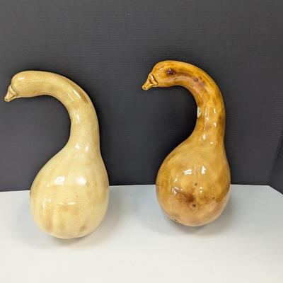 Pair Of Ceramic Gourds