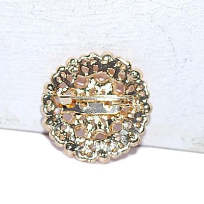 PINK Garland BROOCH (1¼" Diam.) on a Gold Tone Setting