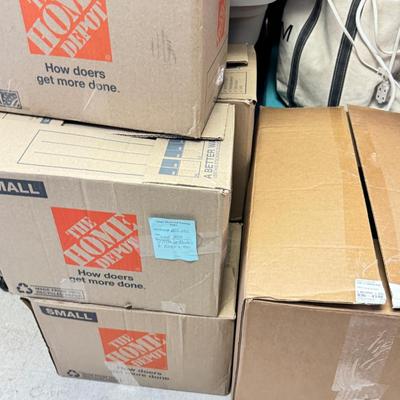 Sale Photo Thumbnail #16: six boxes 2-3 layers stacked with vintage books from one library. Some are library discards, some have discoloration. Check out the pictures to see some of the titles.