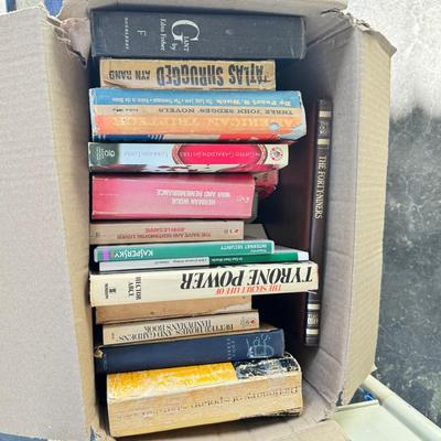 Sale Photo Thumbnail #5: six boxes 2-3 layers stacked with vintage books from one library. Some are library discards, some have discoloration. Check out the pictures to see some of the titles.