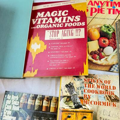 Sale Photo Thumbnail #22: Vintage cookbooks, religious books, Pulp Fiction, 2 Kennedy books. Bibles, and other spiritual books, unusual vintage cookbooks and paperback books. These books are in used conditions, with some damage, discoloration and may have writing.