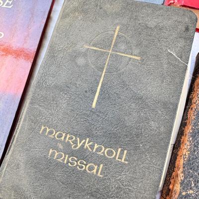 Sale Photo Thumbnail #27: Vintage cookbooks, religious books, Pulp Fiction, 2 Kennedy books. Bibles, and other spiritual books, unusual vintage cookbooks and paperback books. These books are in used conditions, with some damage, discoloration and may have writing.