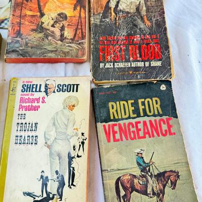 Sale Photo Thumbnail #23: Vintage cookbooks, religious books, Pulp Fiction, 2 Kennedy books. Bibles, and other spiritual books, unusual vintage cookbooks and paperback books. These books are in used conditions, with some damage, discoloration and may have writing.