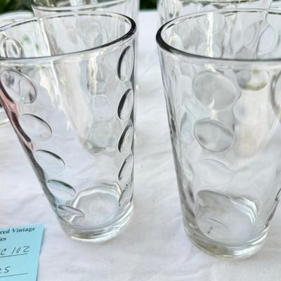 Sale Photo Thumbnail #35: Swanky sips, Lithographic 1950s juice glasses. Water thumb print glasses, 2 republican coffee mugs.