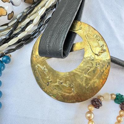 Sale Photo Thumbnail #48: Costume Jewelry Necklaces 64 beaded, Many lengths and sizes of faux pearl strands. Mardi Gras beads not included in count. Display NOT included.