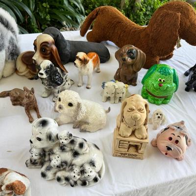 Sale Photo Thumbnail #72: Gund puppy very loved, Mid century ceramic dogs, money banks, Huskie dog  plush. Sorry no shipping