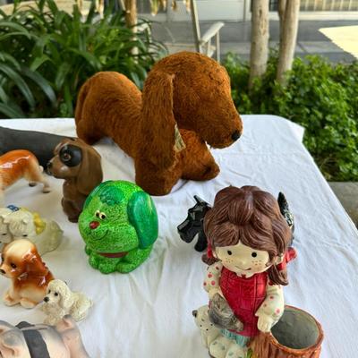 Sale Photo Thumbnail #73: Gund puppy very loved, Mid century ceramic dogs, money banks, Huskie dog  plush. Sorry no shipping