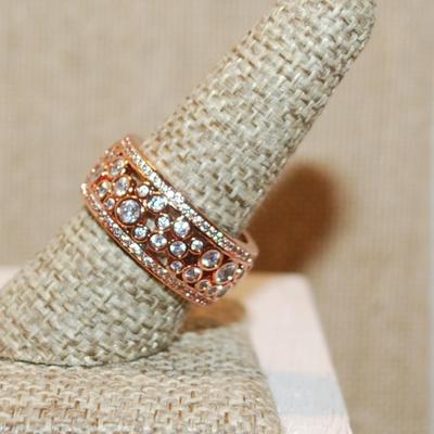 Size 9 ROSE GOLD "Circles of Circles Bubbles" Ring & Infinity Styled Band (6.2g)