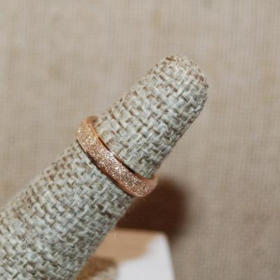 Size 4 Frosted Rose Gold Ring on a Rose Gold Band (2.3g)