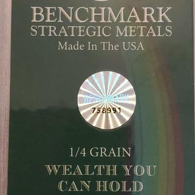 1/4 grain Gold certified