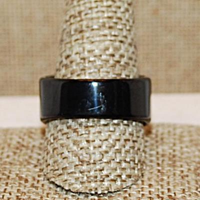 Size 11 All Black No Stones Stainless Steel Ring (16.2g)