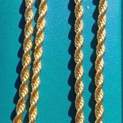 14kt Gold Layered Rope Chain