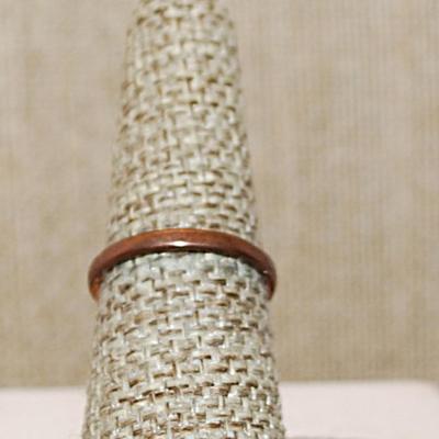 Size 7 Delicate VINTAGE Copper Colored No-Stones Ring & Solid HEART on a Copper Colored Band (1.8g)