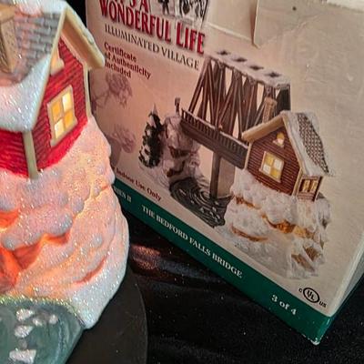 Enesco “It’s a Wonderful Life” Illuminated Village – The Bedford Falls Bridge w/ Box & Certificate