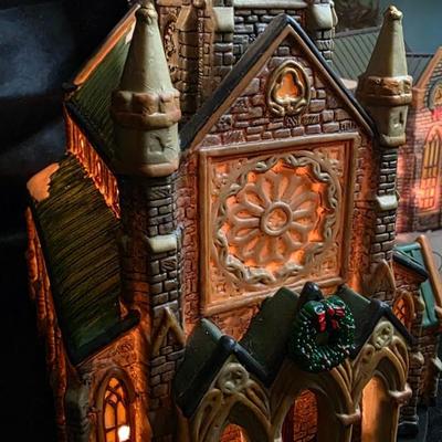 Heartland Valley Village – Illuminated Porcelain Cathedral Church | Hand-Painted Holiday Collectible