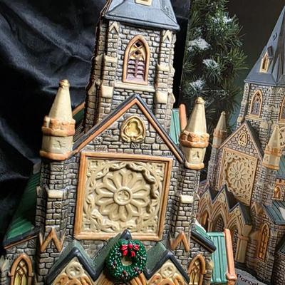 Heartland Valley Village – Illuminated Porcelain Cathedral Church | Hand-Painted Holiday Collectible