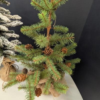 Burlap Base Table Top Pine Trees Approx 17" Tall #3