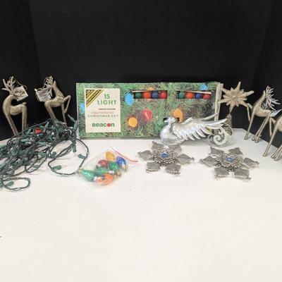Holiday Decorations Glitter Deer - Beacon Christmas Lights - Ornaments