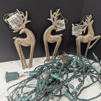 Holiday Decorations Glitter Deer - Beacon Christmas Lights - Ornaments