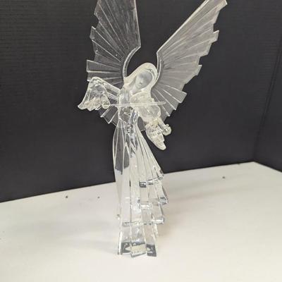 Roman Inc. Acrylic Angel Playing Violin Approx 11 1/4" Tall & Cherub