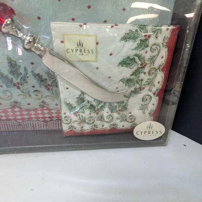 Acrylic Serving DIsh & Cypress Home Holiday Party Gift Set