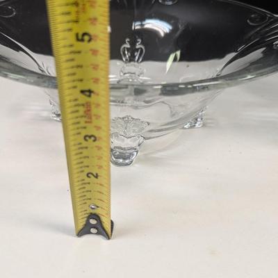 Frosted Swan Pitcher - Bubble Design Clear Glass Bowl - Fostoria Footed Bowl