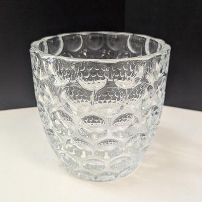 Frosted Swan Pitcher - Bubble Design Clear Glass Bowl - Fostoria Footed Bowl