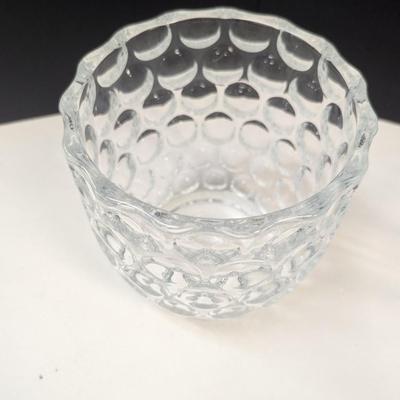 Frosted Swan Pitcher - Bubble Design Clear Glass Bowl - Fostoria Footed Bowl