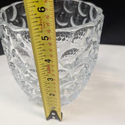 Frosted Swan Pitcher - Bubble Design Clear Glass Bowl - Fostoria Footed Bowl