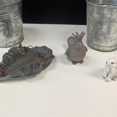 Deck Metal Plant Buckets & Whimsical Figures