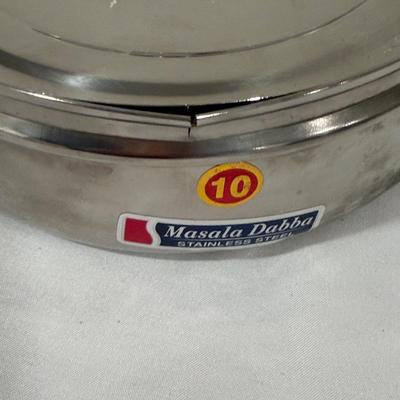 Two Massla Dabba Spice Boxes & Six Stainless Steel Bowls (BK-MG)
