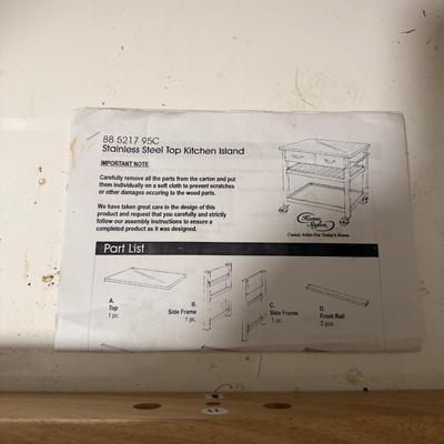 Stainless Steel Topped Wooden Rolling Cart (BK-MG)